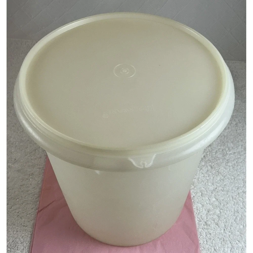 Vintage Tupperware Jumbo 9 Qt Sheer Storage Canister Container w/Snap Lid